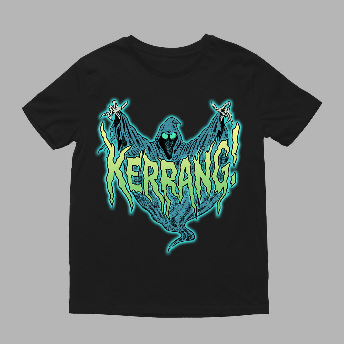 Green Ghost Black T-Shirt