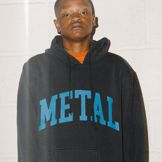Acid Dye Metal Hoodie (Black)