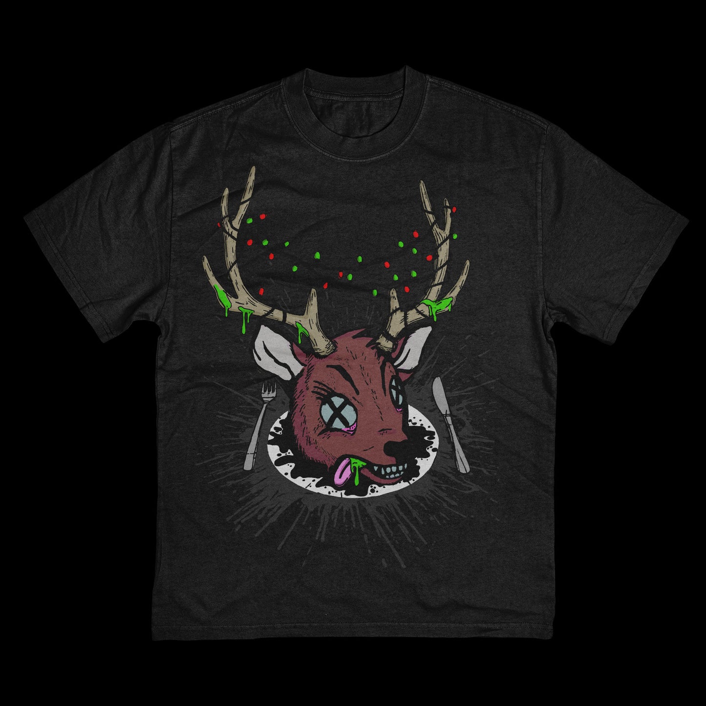 REINDEER IN BLOOD T-SHIRT (BLACK)