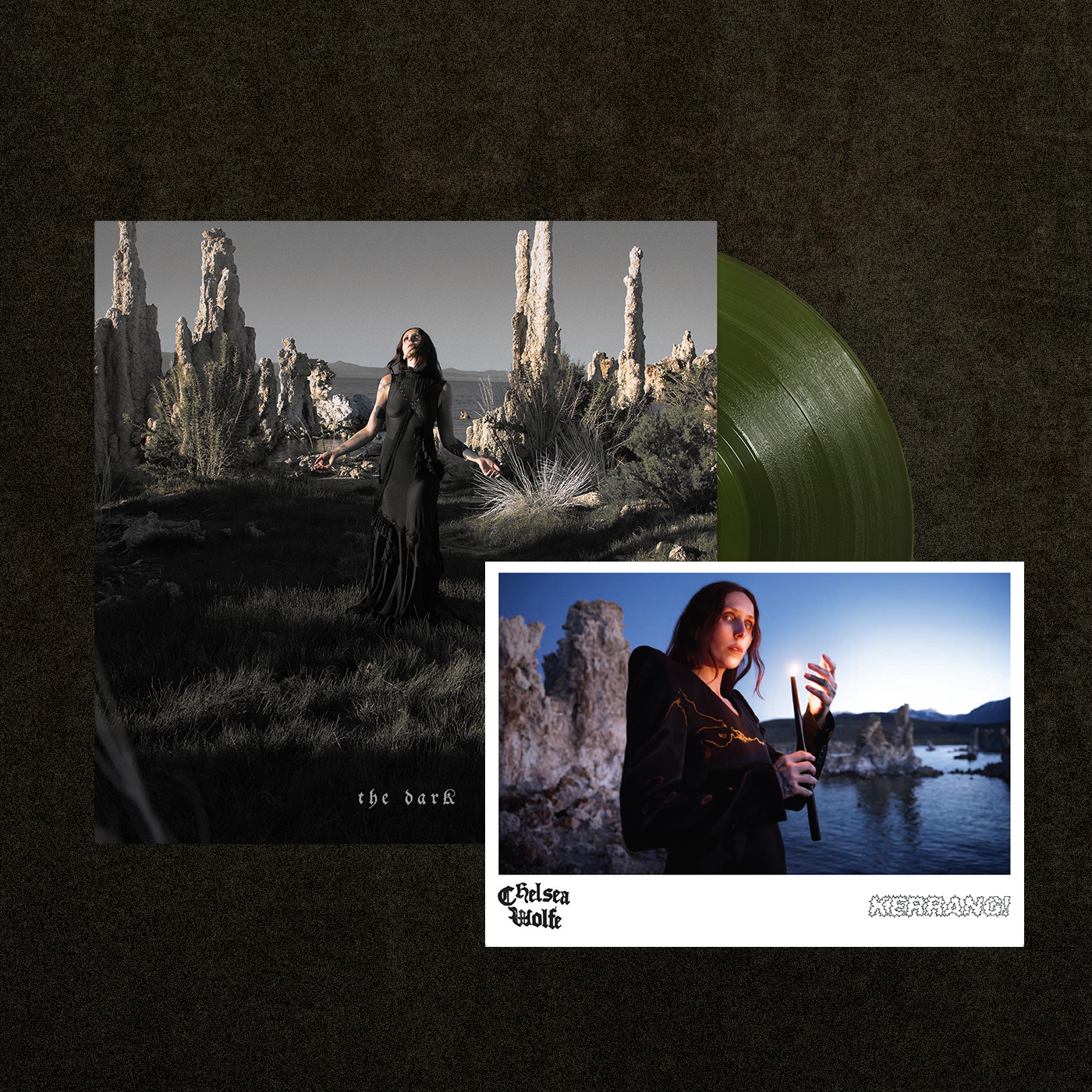 Chelsea Wolfe – The Dark - Forest Green Vinyl and Hand-Signed Postcard