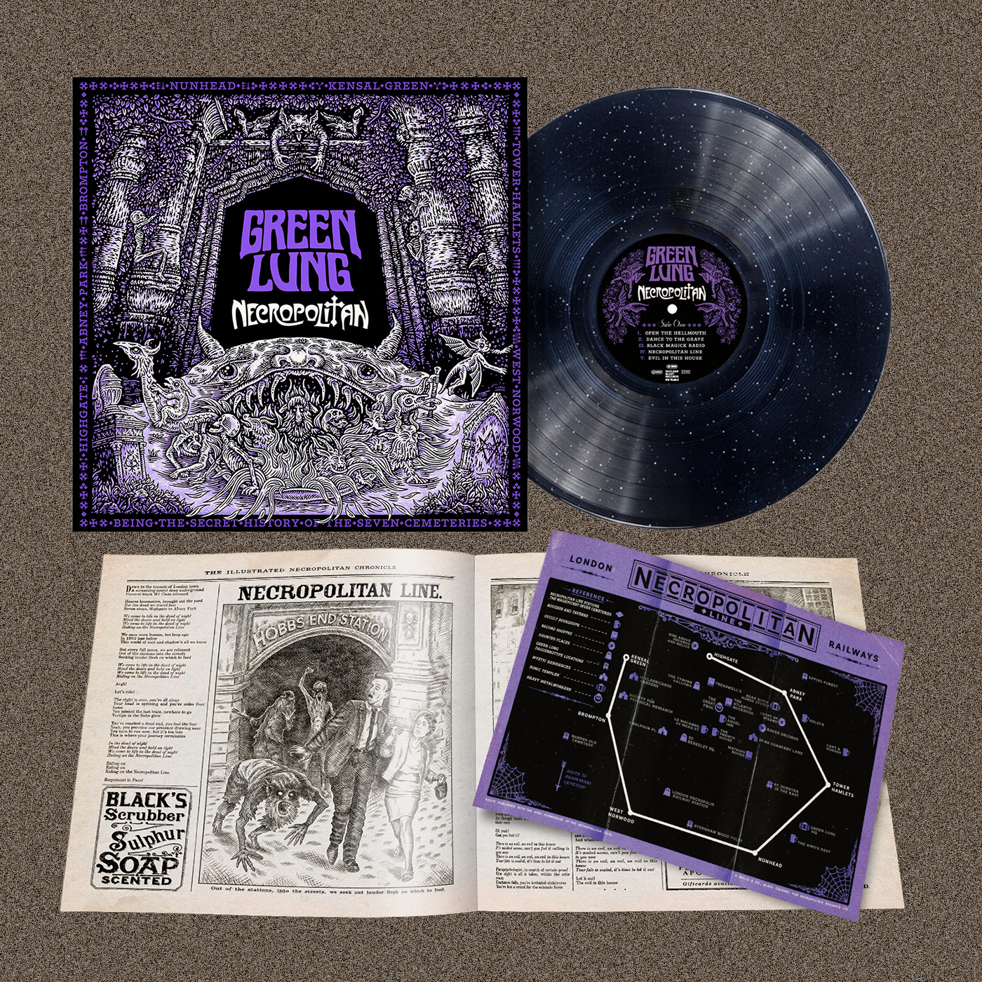 Green Lung - Necropolitan Signed LP (Midnight Sparkle/Starlight)